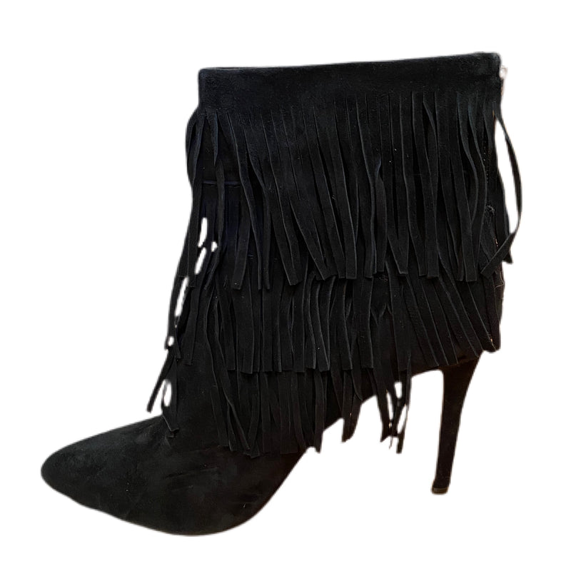 PRE-OWNED - Steve Madden Leather Fringe Ankle Boots