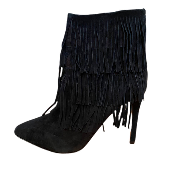 Steve Madden Fringe Black  Boots Style and Give Thrifting