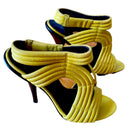 PRE-OWNED - Elizabeth and James T-Strap Leather Platform Heels