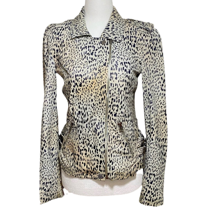 Rebecca Taylor Animal Print Leather Jacket Style and Give used designer clothes