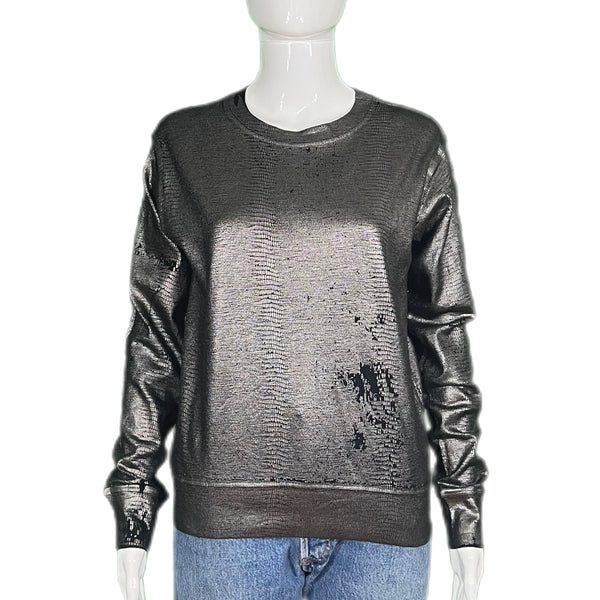 Current/Elliott Shrunken Jogger Gunmetal Snake Charmer Sweatshirt  Style and Give Luxury Consignment Boutique