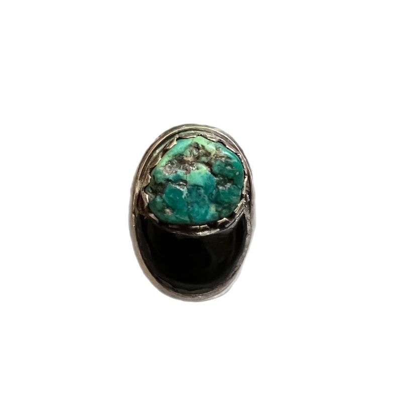 Antique Turquoise & Onyx Ring Style and Give real designer