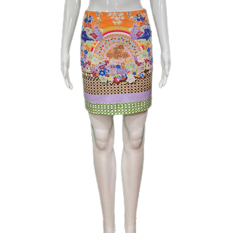 Clover Canyon Orange Printed Mini Skirt Style and Give thereal  Luxury Resale Authentic Shopping Consignment Boutique 