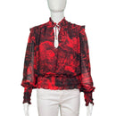Elan Black & Red Toile Print Top Style and Give Luxury Consignment Boutique Shopping 