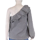 PRE-OWNED - J.CREW One-Shoulder Gingham Blouse