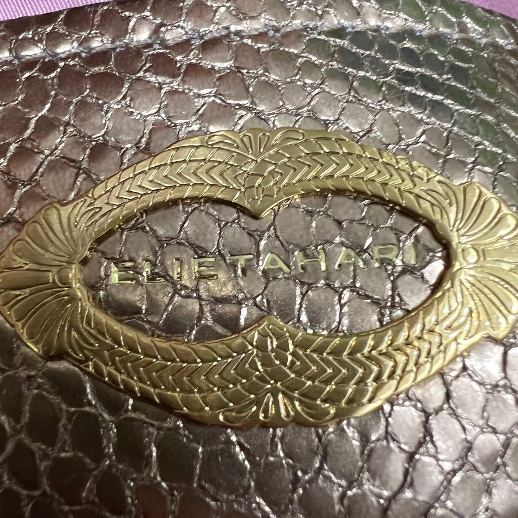 PRE-OWNED - Elie Tahari Daphne Snake Embossed Oversize Clutch