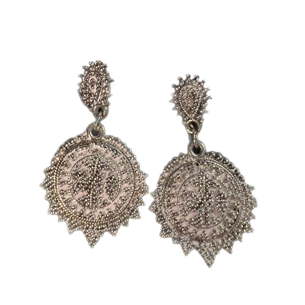 Sterling Silver Medallion Earrings Style and Give Luxury Preloved Jewelry Store