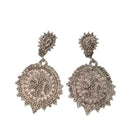 PRE-OWNED - Sterling Silver Medallion Drop Earrings