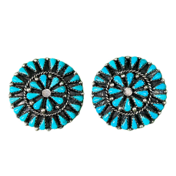 Medallion Teardrop Turquoise Earrings Style and Give real designer