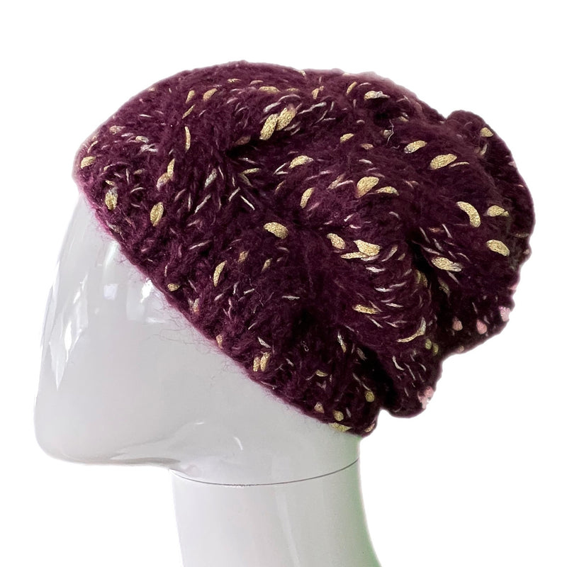 Burgundy & Gold Beanie Style and Give resale boutique