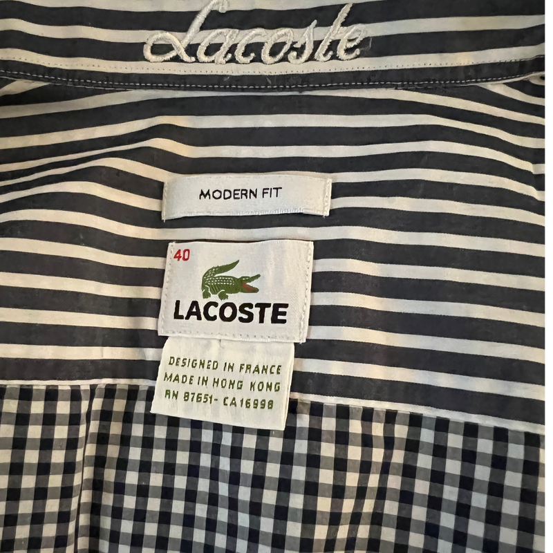 PRE-OWNED - Lacoste Plaid Long Sleeve Shirt